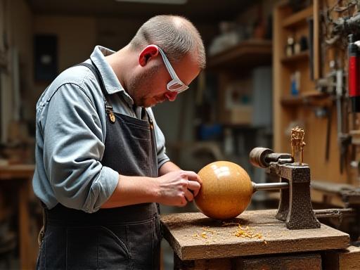 Torneado artesanal de madera en torno